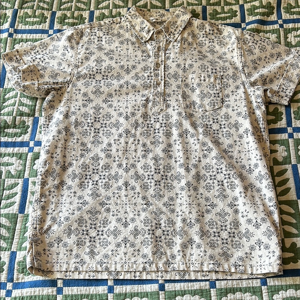 3sixteen Linen/Cotton Popover Bandana Shirt